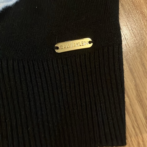 Calvin Klein Ribbed Color Block Mock Neck Women XL/EG/TG Black/White NWT Sweater - Picture 12 of 12